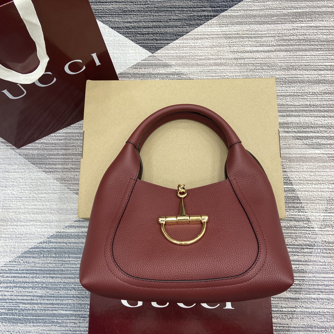 Gucci Softbit Shoulder Bag Half Horsebit Ancora Red Full Leather