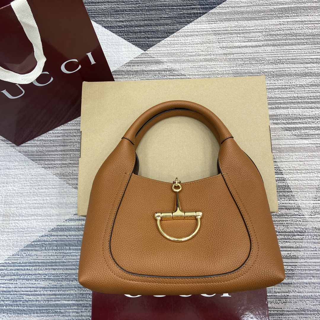 Gucci Softbit Shoulder Bag Large Half Horsebit Brown