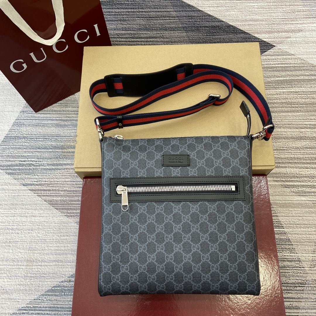 GUCCI GG Supreme плоская лента сумка мессенджер