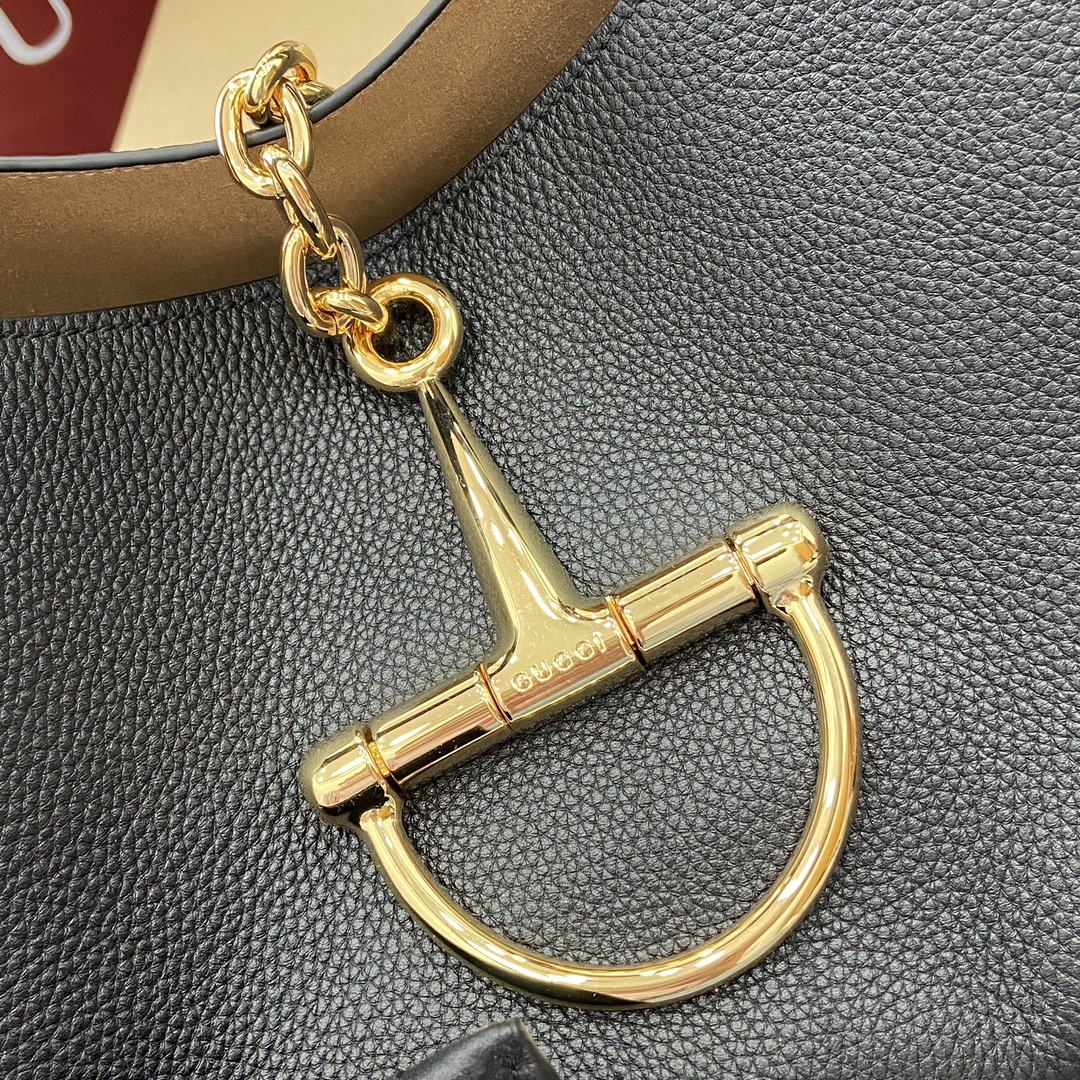 Gucci Softbit Black Leather Shoulder Bag with Horsebit Detail, 46 cm 9 i1743760855 7726 0