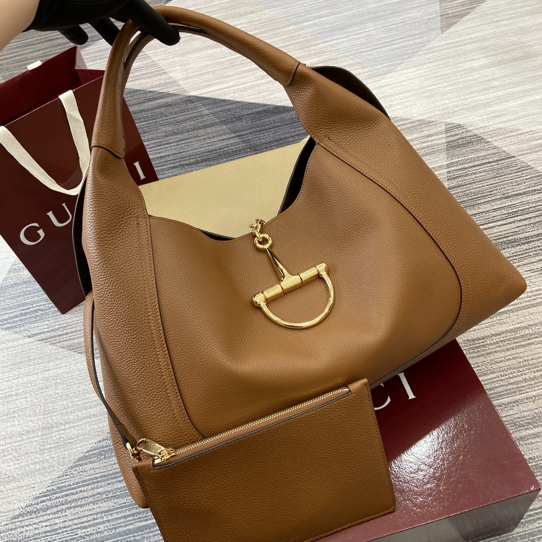Gucci Softbit Large Shoulder Bag with Removable Pouch - Brown Leather 1 i1743760878 3915 0