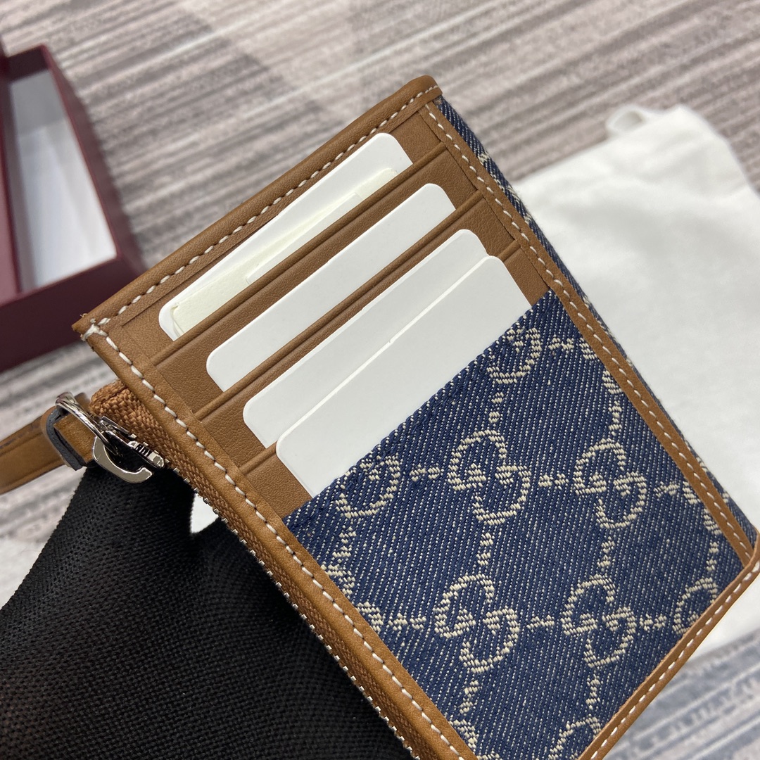 Gucci Emblem Blue Denim Monogram Card Holder with Leather Wrist Strap 11 i1743761090 5369 6