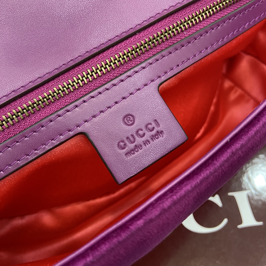 Gucci Marmont Velvet Shoulder Bag, Purple, 26cm x 15cm x 7cm, Model 443497 12 i1743761212 2063 0