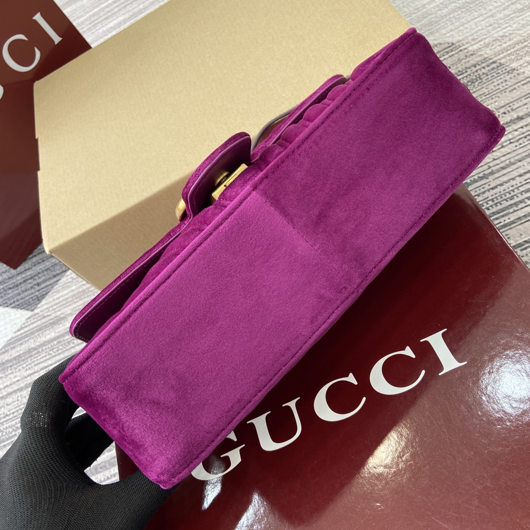 Gucci Marmont Velvet Shoulder Bag, Purple, 26cm x 15cm x 7cm, Model 443497 7 i1743761212 5029 0
