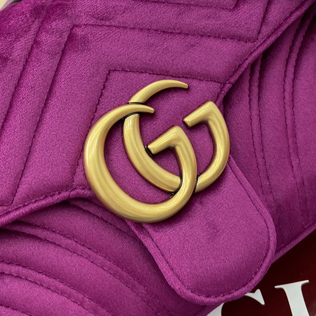 Gucci Marmont Velvet Shoulder Bag, Purple, 26cm x 15cm x 7cm, Model 443497 6 i1743761212 7084 0