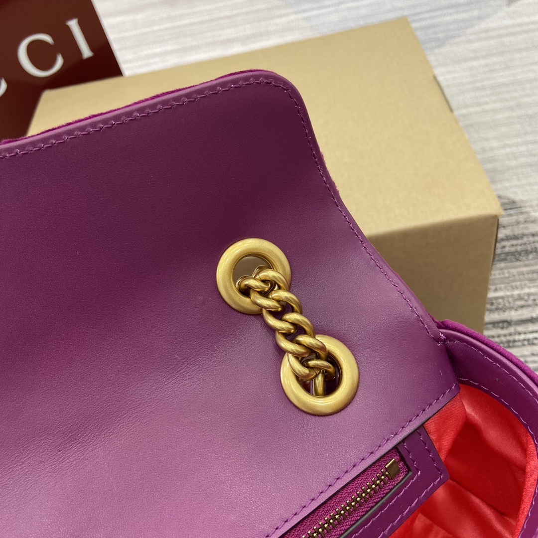 Gucci Marmont Velvet Shoulder Bag, Purple, 26cm x 15cm x 7cm, Model 443497 11 i1743761212 7267 0