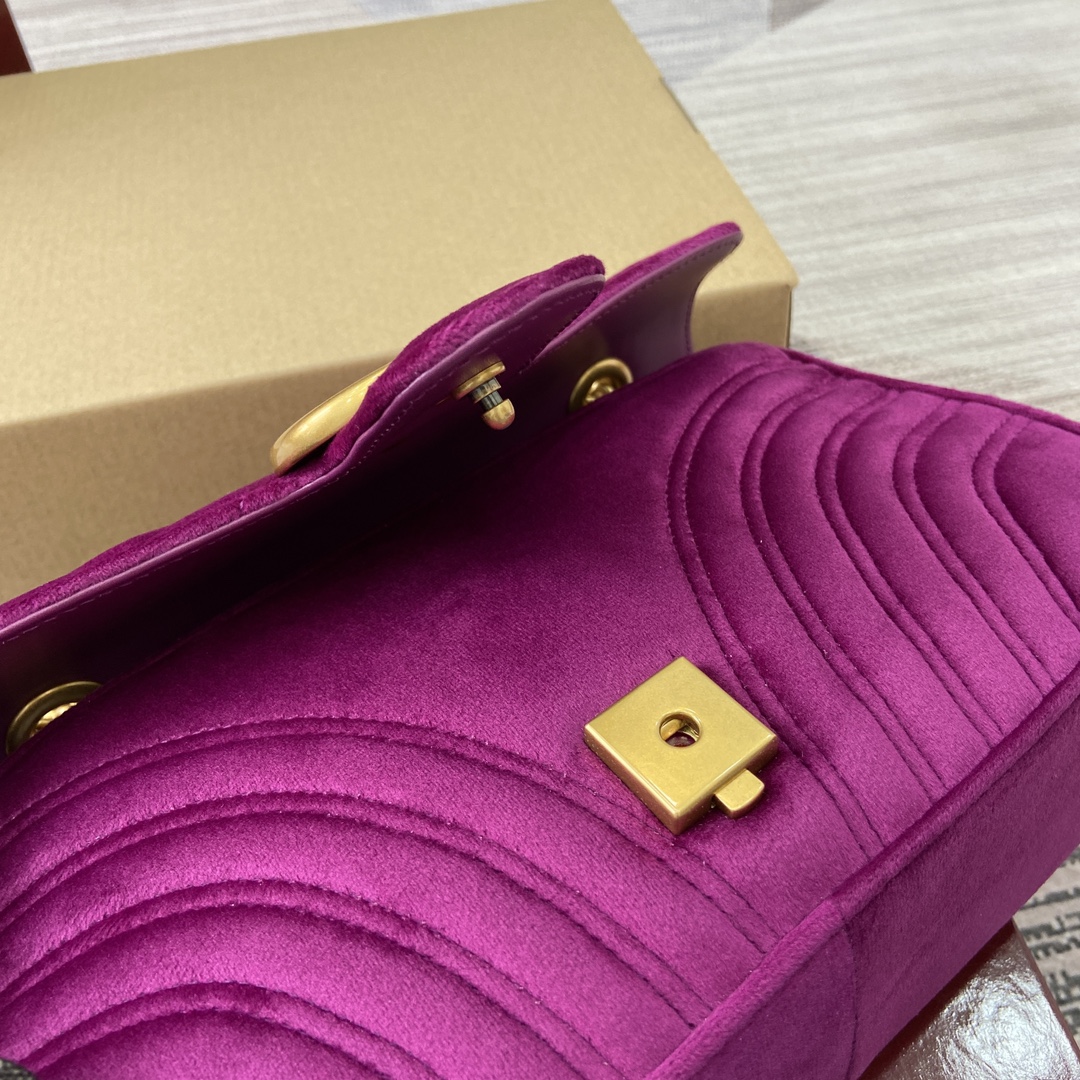 Gucci Marmont Velvet Shoulder Bag, Purple, 26cm x 15cm x 7cm, Model 443497 8 i1743761212 8663 0
