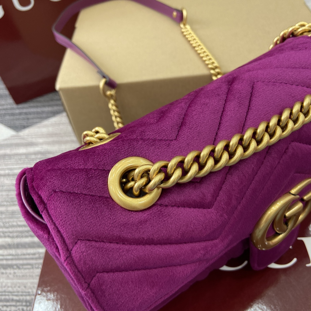 Gucci Marmont Velvet Shoulder Bag, Purple, 26cm x 15cm x 7cm, Model 443497 13 i1743761212 8942 0