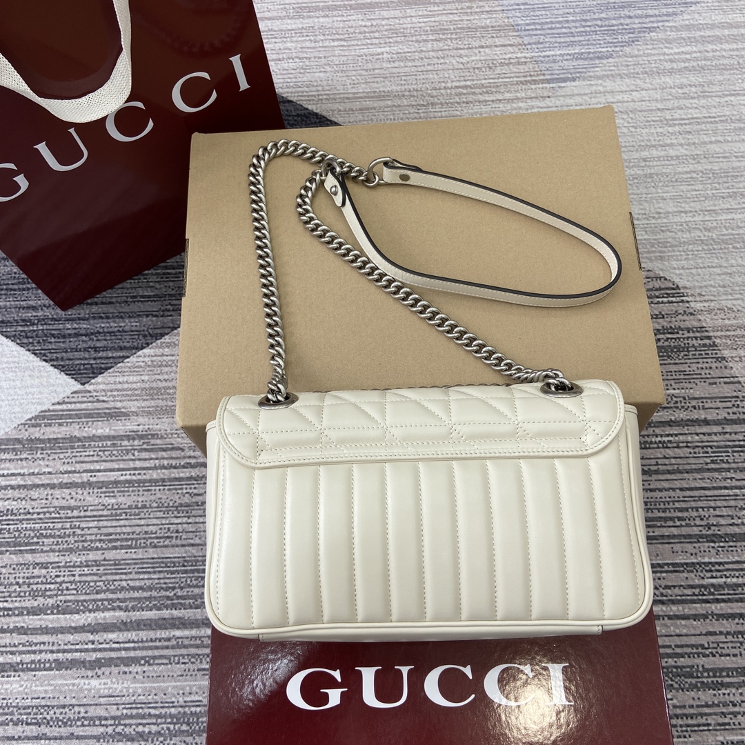 Gucci Marmont White Leather Shoulder Bag 443497 - Elegant & Versatile 4 i1743869923 3538 4