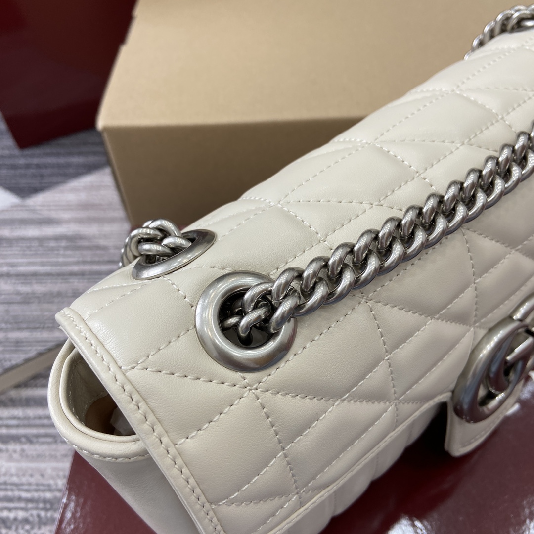 Gucci Marmont White Leather Shoulder Bag 443497 - Elegant & Versatile 14 i1743869923 4359 12