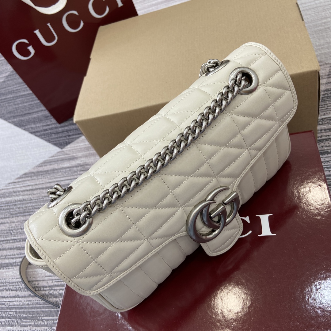 Gucci Marmont White Leather Shoulder Bag 443497 - Elegant & Versatile 6 i1743869923 4758 0