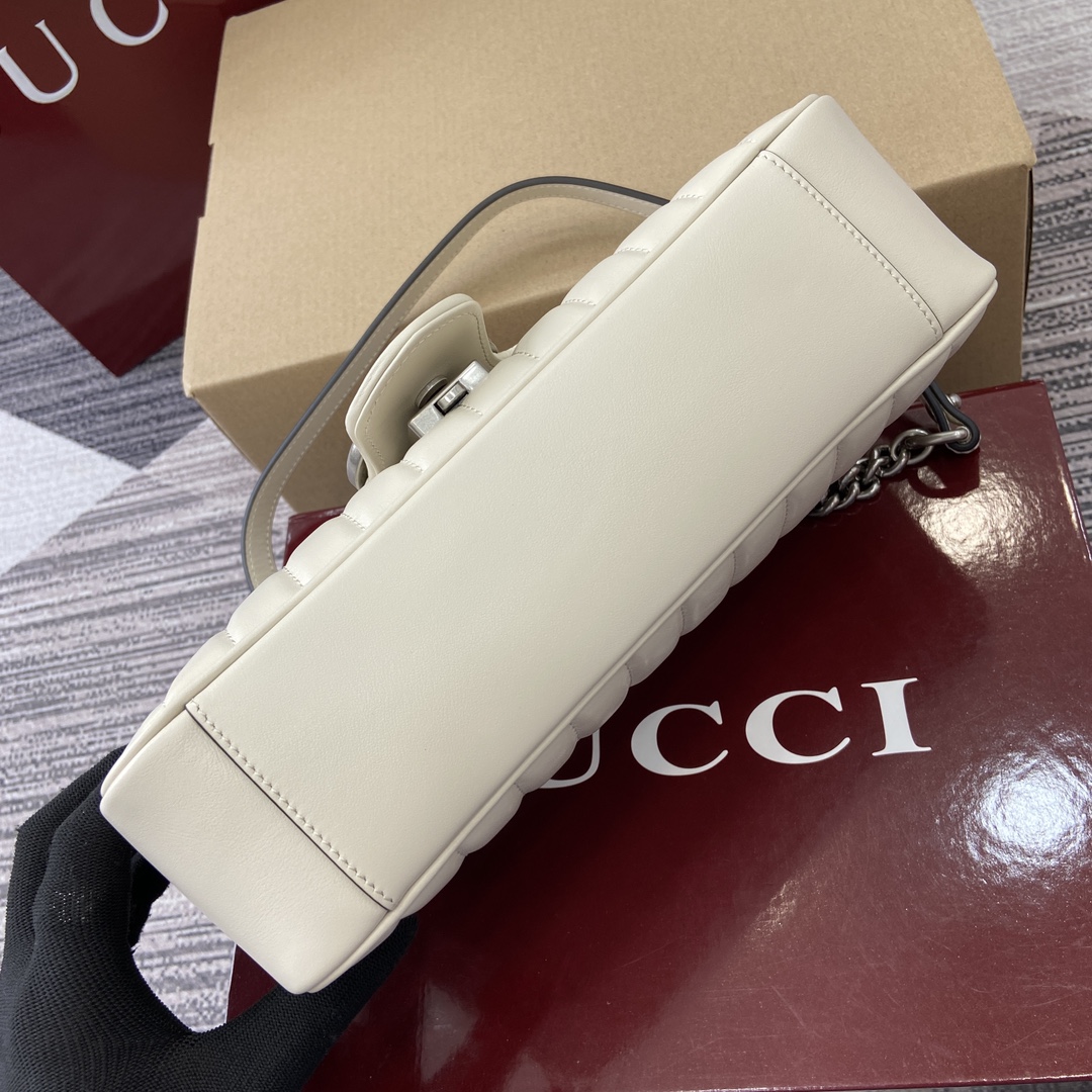 Gucci Marmont White Leather Shoulder Bag 443497 - Elegant & Versatile 8 i1743869923 5277 10
