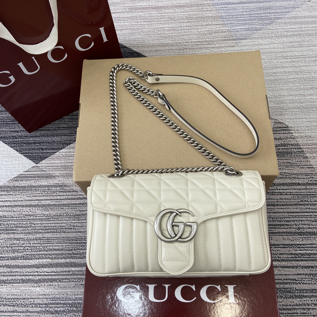 Gucci Marmont White Leather Shoulder Bag 443497 - Elegant & Versatile 3 i1743869923 7704 9