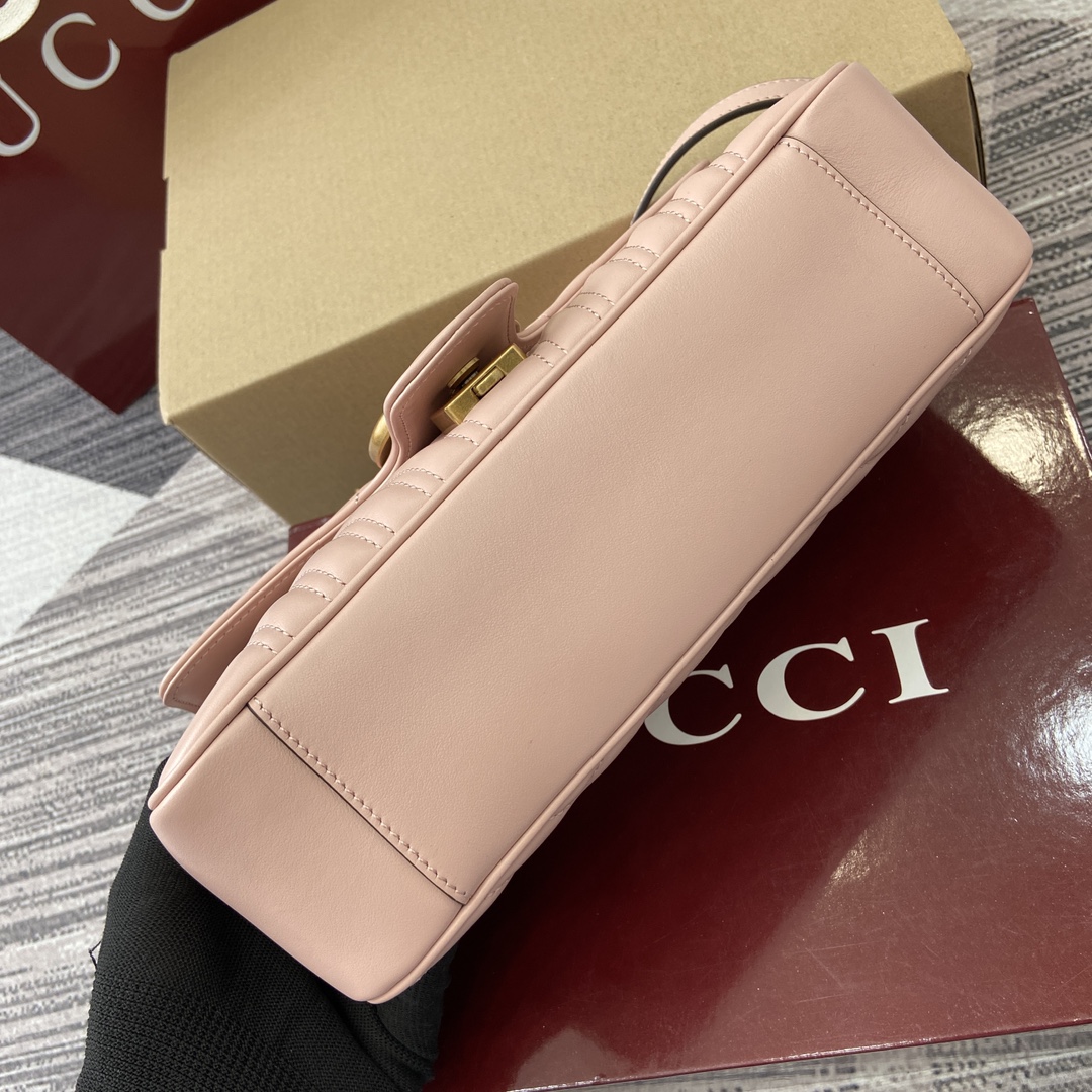 Gucci Marmont Leather Shoulder Bag with Chain, Light Pink, 26cm 8 i1743870106 6313 0