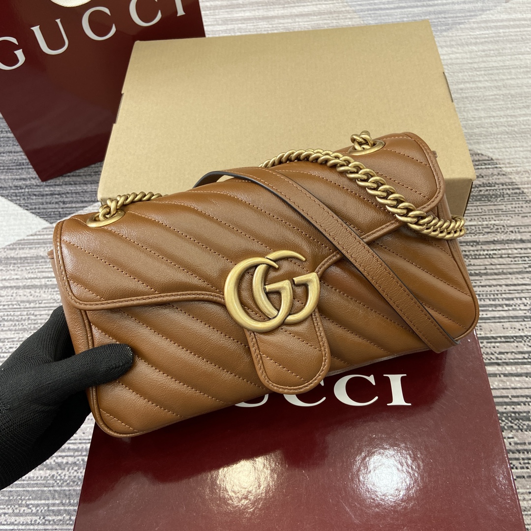 Gucci Marmont Caramel Shoulder Bag with Chain and Oversized Flap Closure 1 i1743870178 6973 7