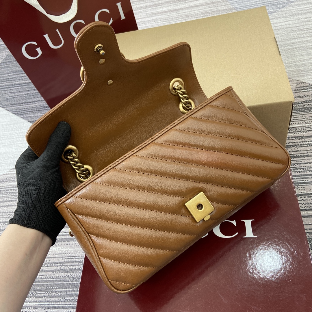 Gucci Marmont Caramel Shoulder Bag with Chain and Oversized Flap Closure 8 i1743870178 7294 0