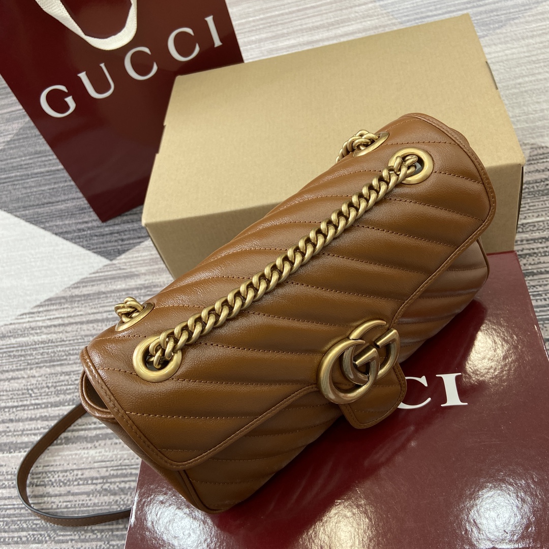 Gucci Marmont Caramel Shoulder Bag with Chain and Oversized Flap Closure 5 i1743870180 9148 0