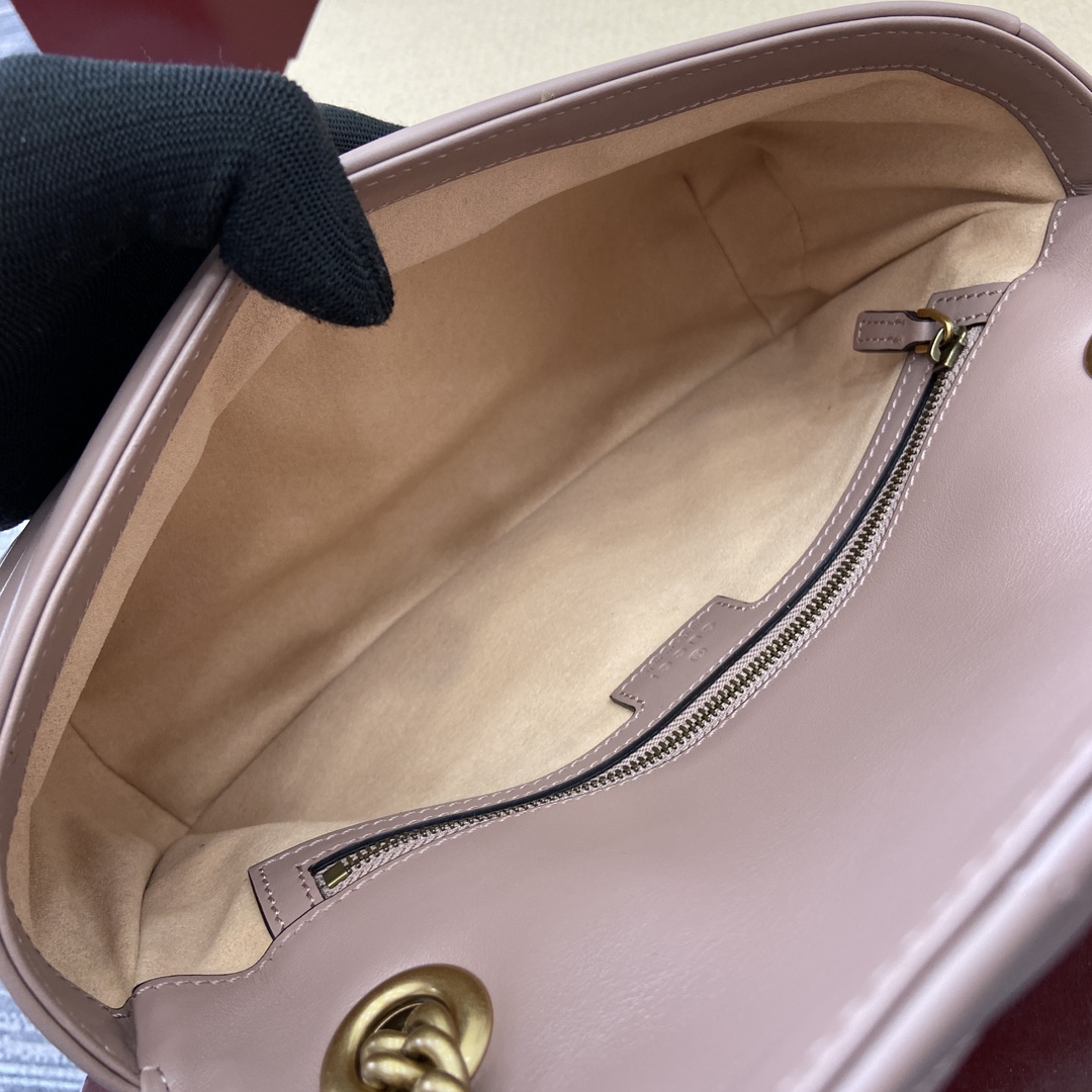 Gucci Marmont Leather Shoulder Bag with Chain Strap - Nude Pink 10 i1743870220 1680 0