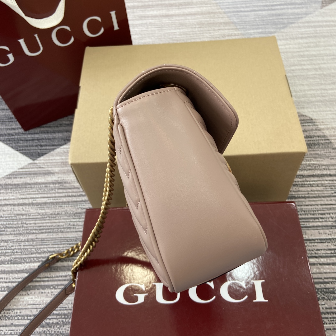 Gucci Marmont Leather Shoulder Bag with Chain Strap - Nude Pink 5 i1743870220 8606 0