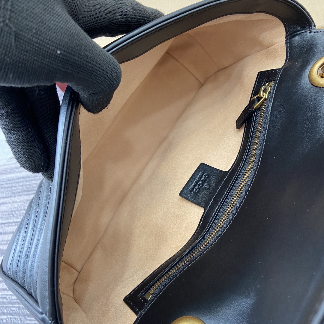 Gucci Marmont Chain Shoulder Bag - Black Leather with Gold-Toned Hardware 10 i1743870246 7758 5