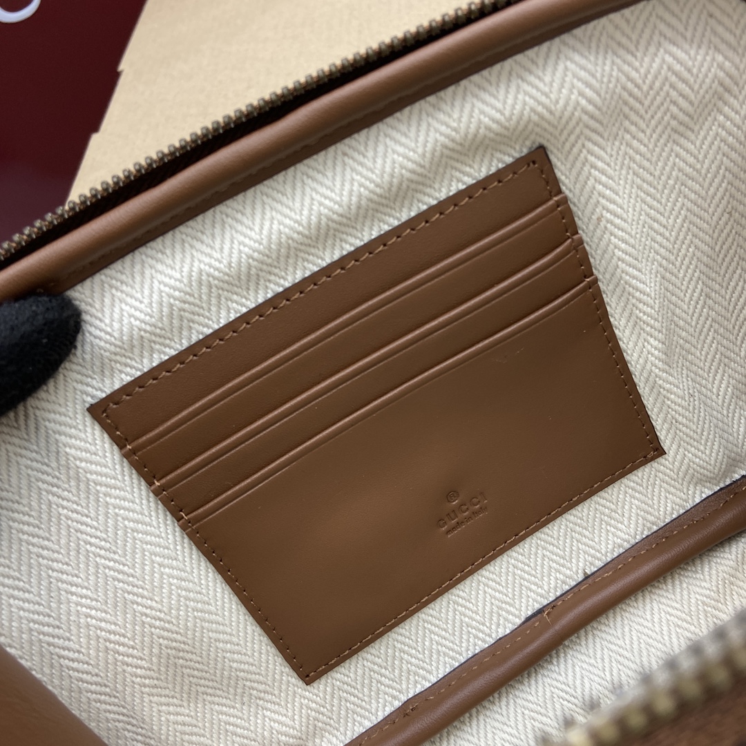 Gucci Emblem Super Mini Beige and Brown GG Canvas Crossbody Bag 11 i1744217545 9708 0
