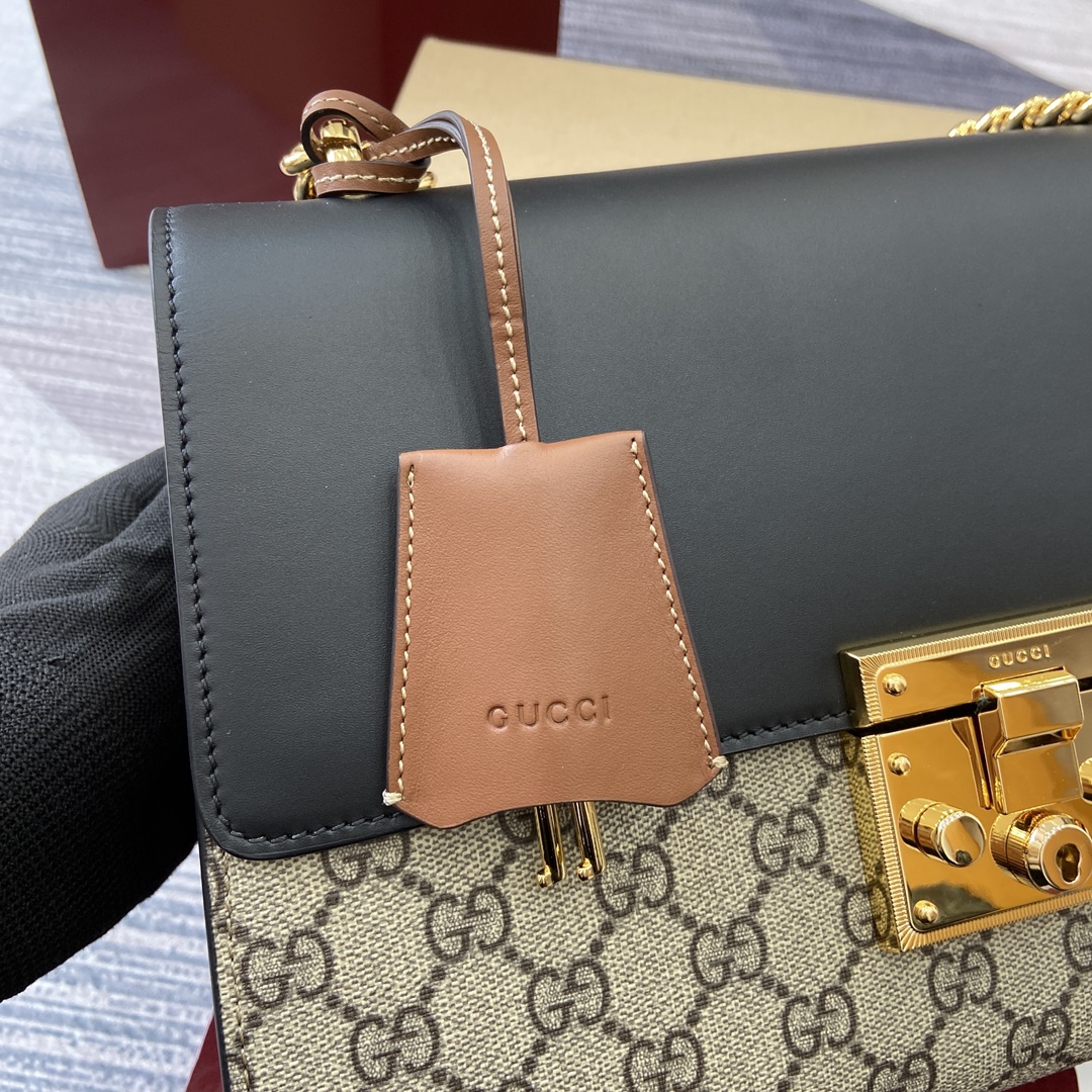 Gucci Padlock Shoulder Bag in Beige and Ebony GG Supreme Canvas 13 i1744218283 8968 0