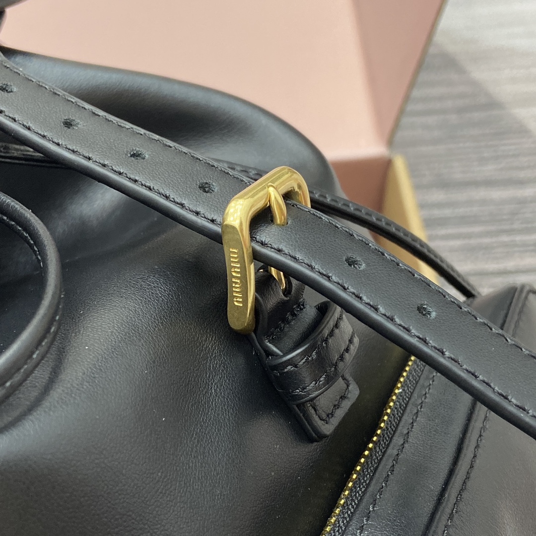 Miu Miu Black Leather Drawstring Backpack Convertible Shoulder Bag 5BZ042 15 i1744340986 4041 0