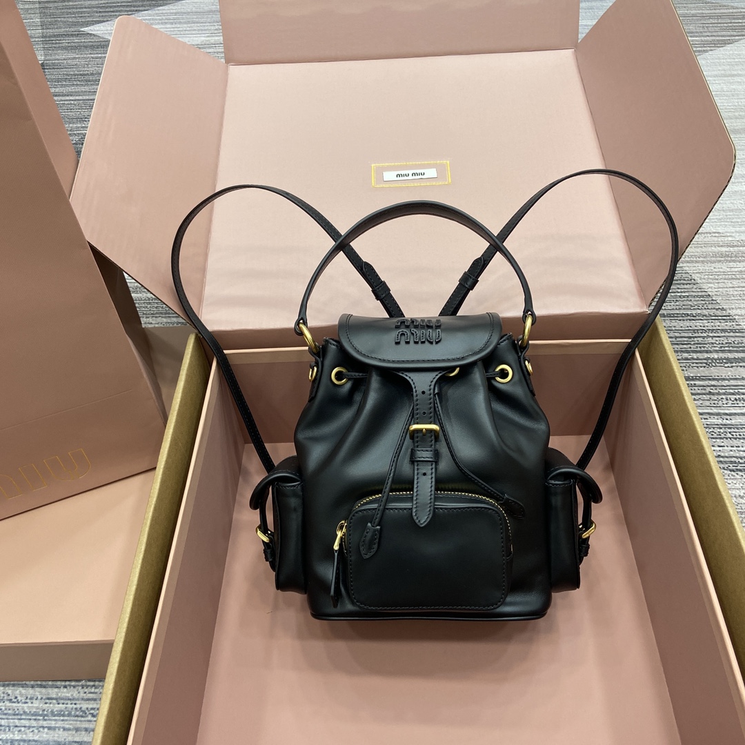 Miu Miu Black Leather Mini Backpack Convertible Shoulder Bag 5BZ043 12 i1744341056 3086 5
