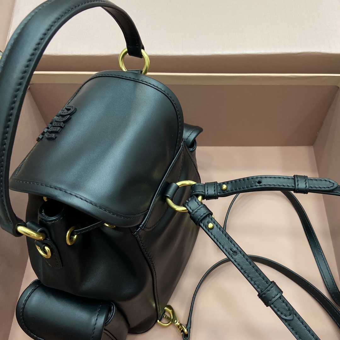 Miu Miu Black Leather Mini Backpack Convertible Shoulder Bag 5BZ043 14 i1744341057 4585 8