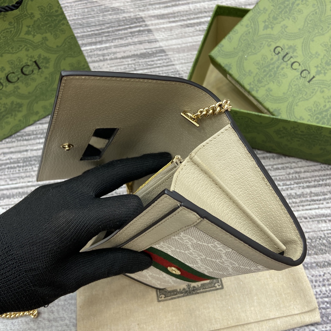 Gucci Ophidia Beige Wallet with Double G and Chain - Style 772309 12 i1744341163 4897 0