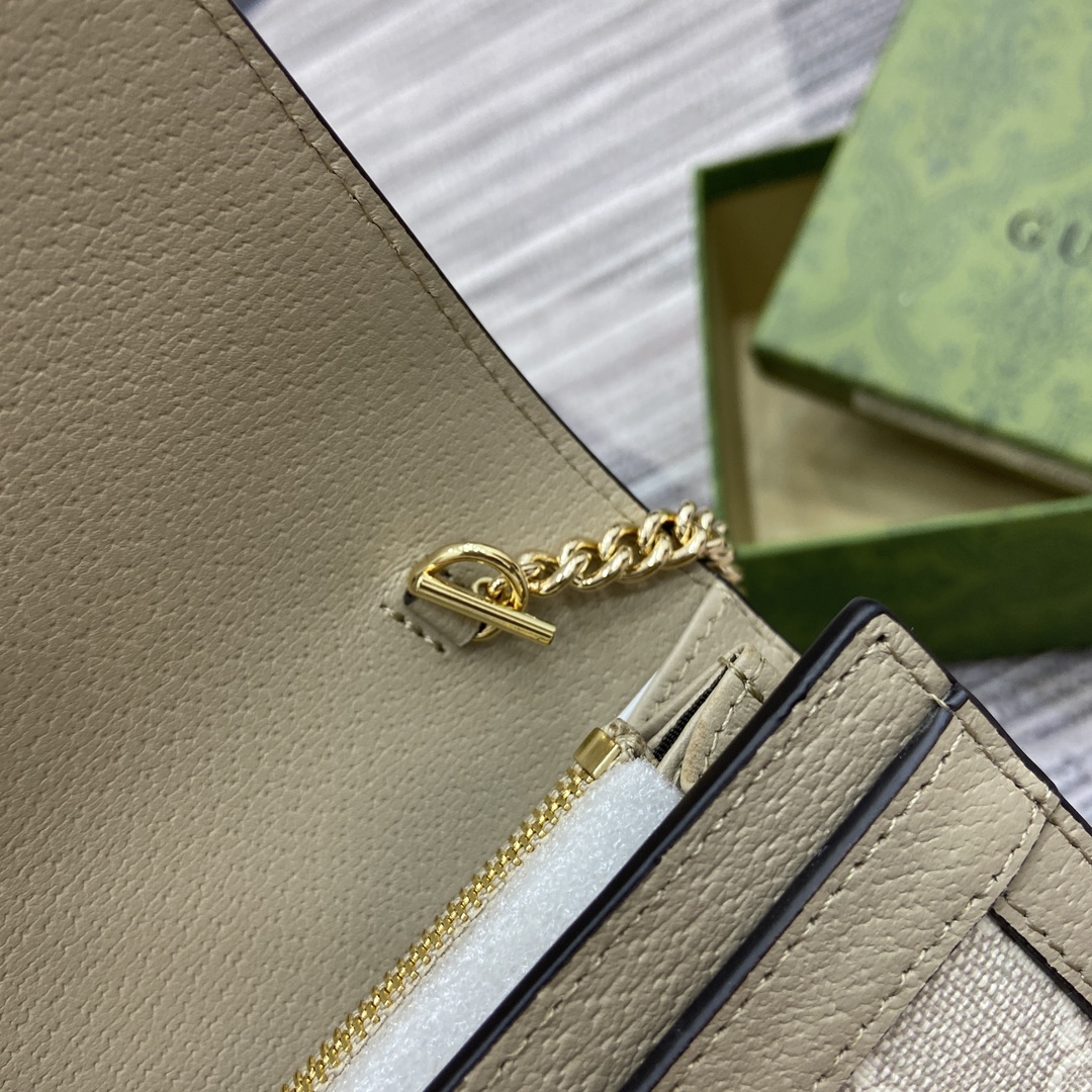 Gucci Ophidia Beige Wallet with Double G and Chain - Style 772309 11 i1744341163 4949 0