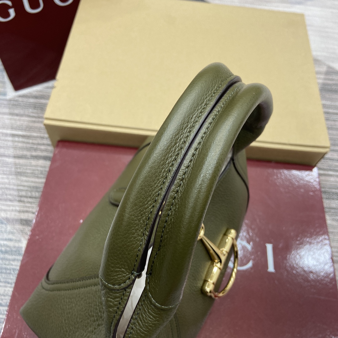 Gucci Soft Hobo Bag Green Leather Horsebit Buckle, 27.5 x 21 x 16 cm 12 i1744398961 2103 8