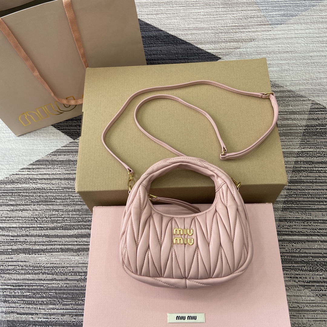 Miu Miu Mini MiuWander Bag Pink Lambskin Leather Matelasse Embroidery 2 i1744539123 2806 0
