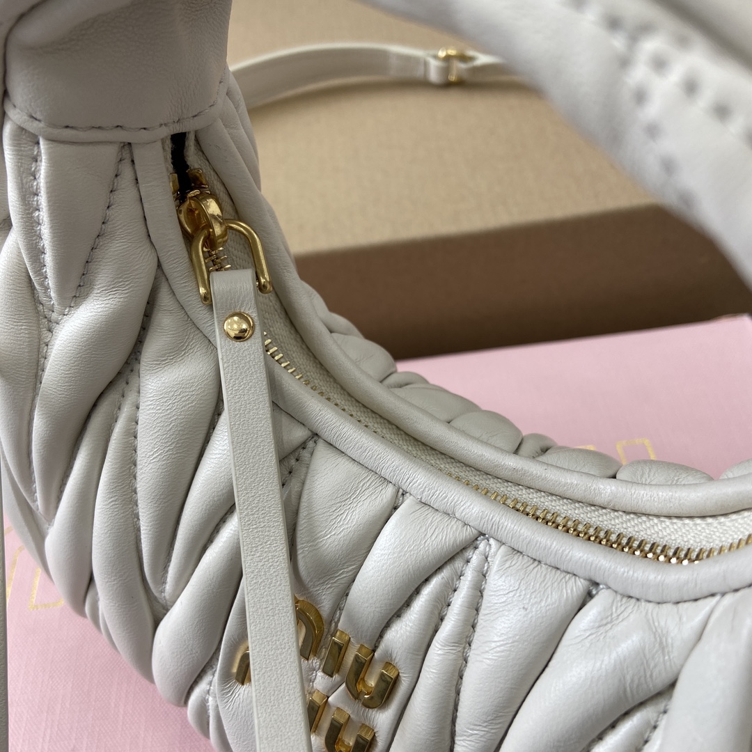 Miu Miu Mini MiuWander Lambskin Matelasse Shoulder Bag - White 11 i1744539164 8798 0