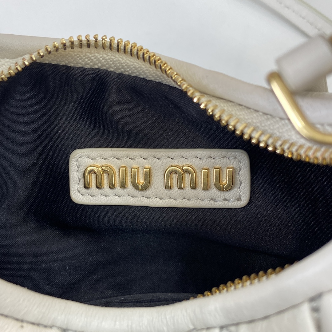 Miu Miu Mini MiuWander Lambskin Matelasse Shoulder Bag - White 12 i1744539164 9102 0