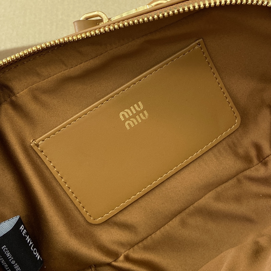 Miu Miu Arcadie Leather Mini Bowling Bag, Brown, 19X10X5cm, Model: 5B 10 i1744539227 4312 1