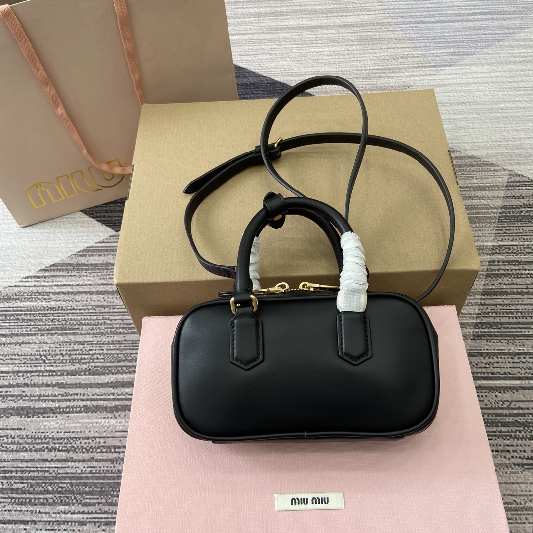Miu Miu Arcadie Mini Bowling Bag Black Leather Shoulder Bag 19X10X5cm 3 i1744539280 6490 1