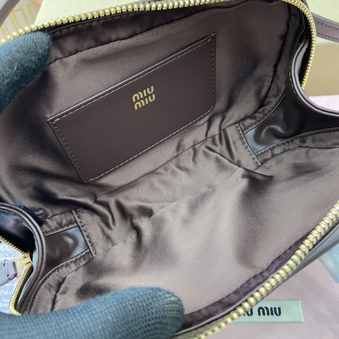 Miu Miu Arcadie Leather Mini Bowling Bag - Heather Brown, 19X10X5cm 10 i1744539294 3643 0