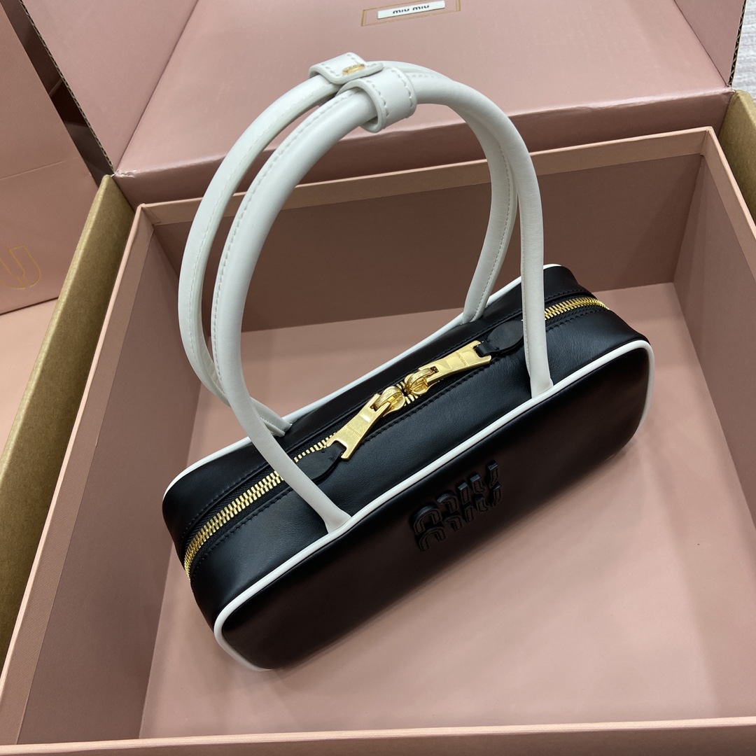 Miu Miu Beau Handbag, Black & White Leather, Shoulder Bag, Model 5BB173 11 i1744606575 1371 0