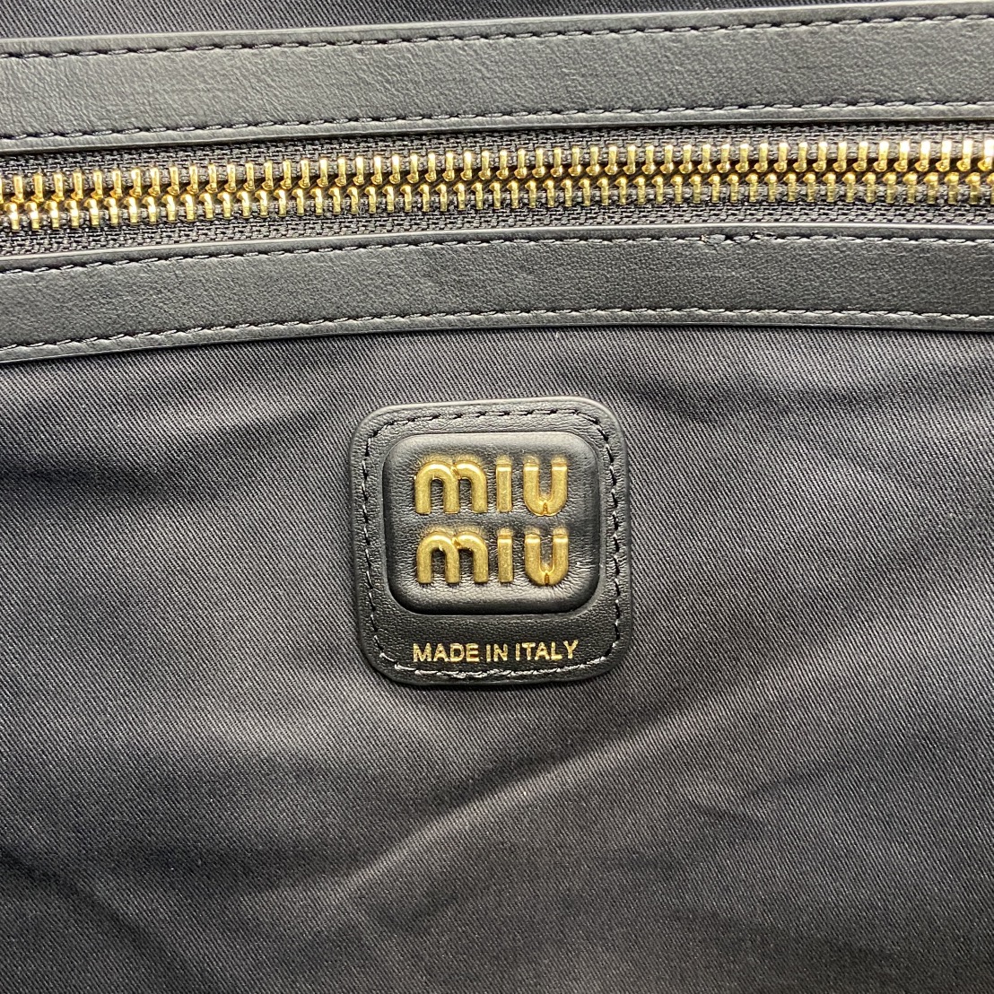 Miu Miu Black Naplak Leather Tote Bag with Metal Logo - Classic Style 10 i1744945572 9699 0