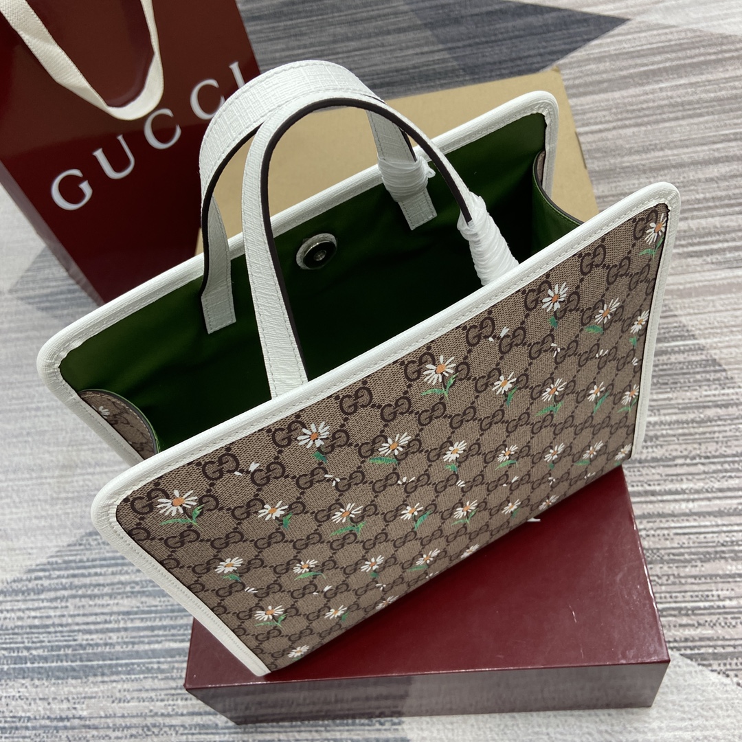 Gucci Beige Supreme Canvas Floral Print Tote Bag 6 i1745153831 236 0