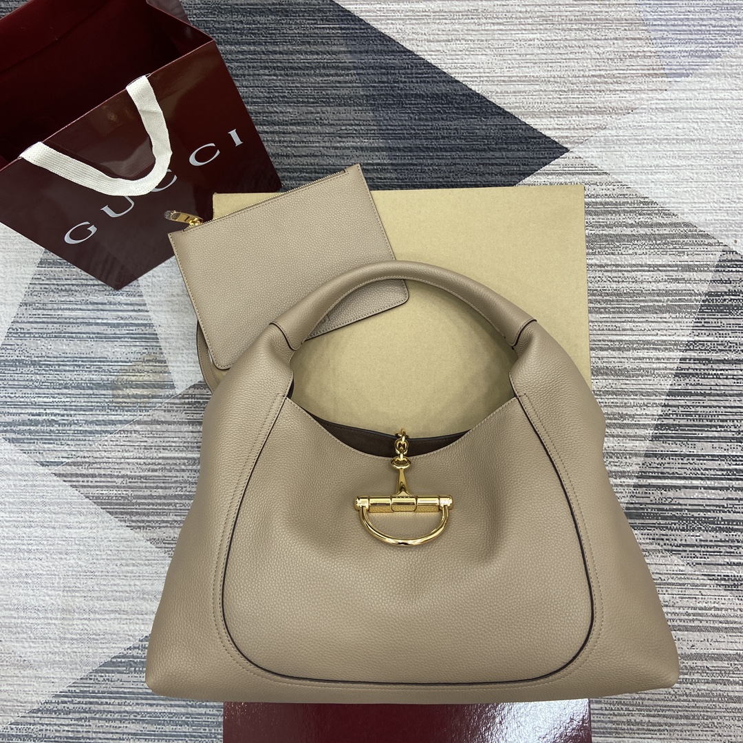 Gucci Softbit large half-horsebit shoulder bag with detachable clutch
