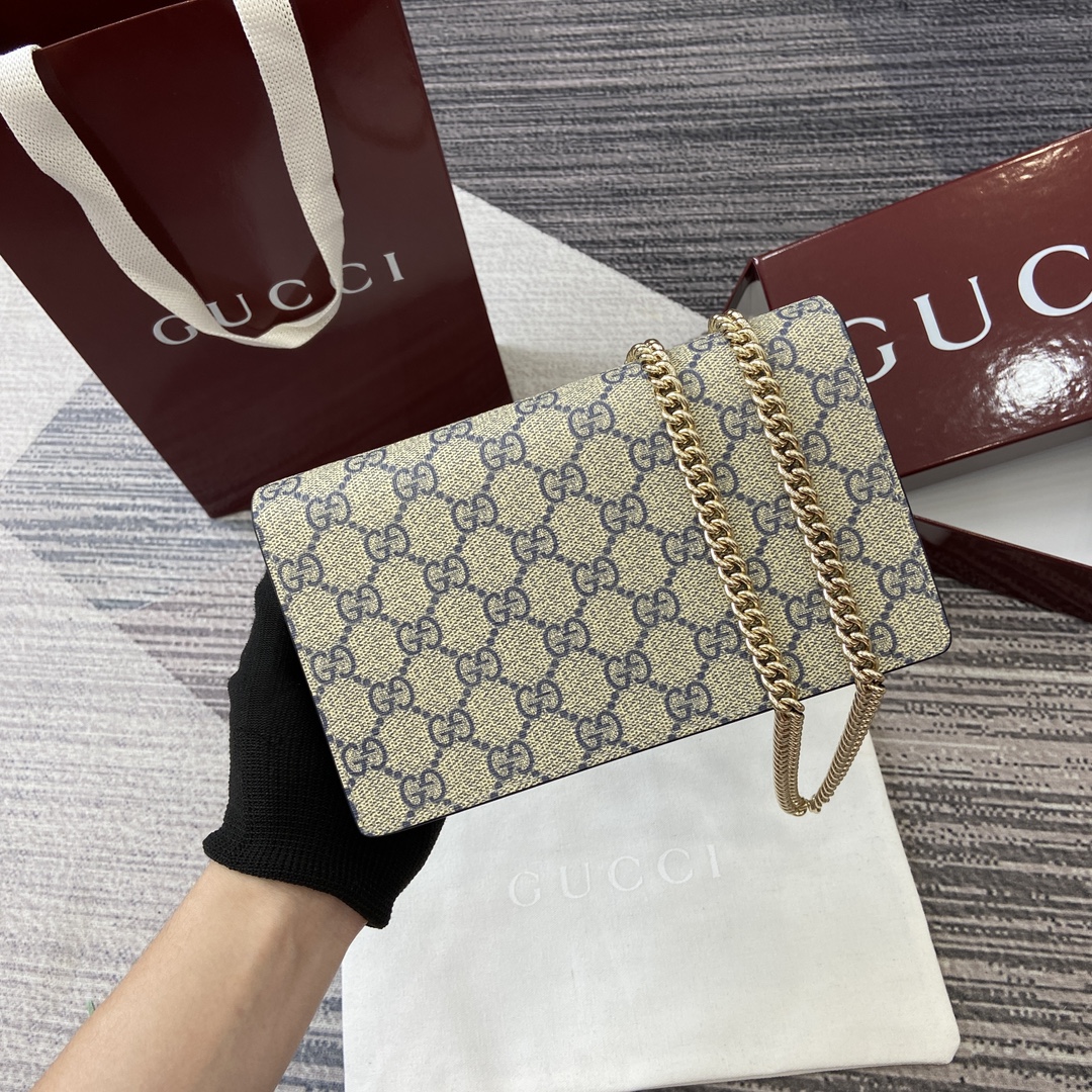 Gucci Marmont Chain Wallet - Blue Leather & Supreme Canvas, 20cm x 12.5cm 2 i1748439614 3107 0