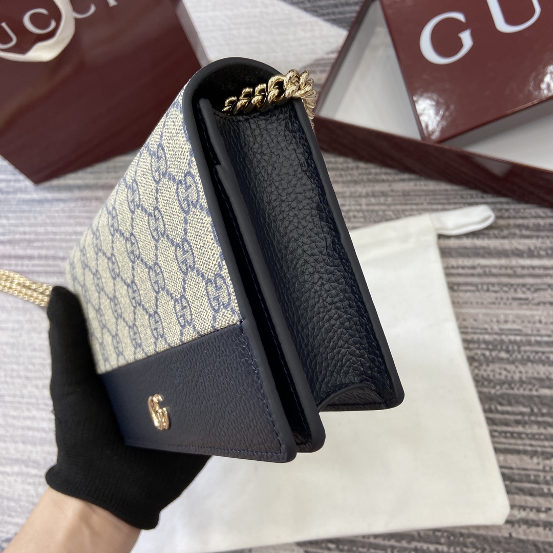 Gucci Marmont Chain Wallet - Blue Leather & Supreme Canvas, 20cm x 12.5cm 6 i1748439614 8116 0