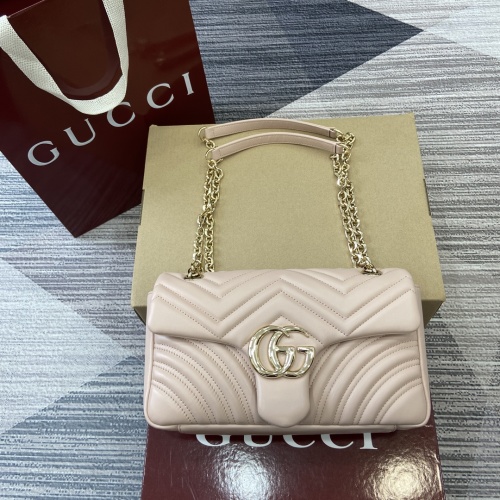 Gucci Marmont Leather Shoulder Bag, Light Pink, 26cm x 15cm x 7cm 1 Gucci Marmont Leather Shoulder Bag, Light Pink, 26cm x 15cm x 7cm