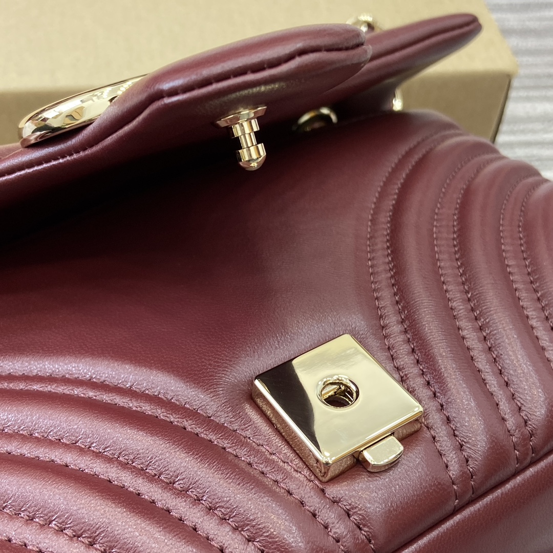 Gucci Marmont Medium Shoulder Bag, Ancorra Red Leather, Gold Chain Strap 8 i1748589542 210 0