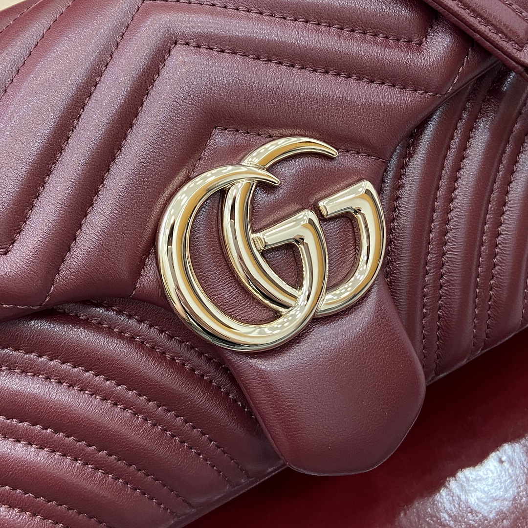 Gucci Marmont Medium Shoulder Bag, Ancorra Red Leather, Gold Chain Strap 6 i1748589542 7468 0