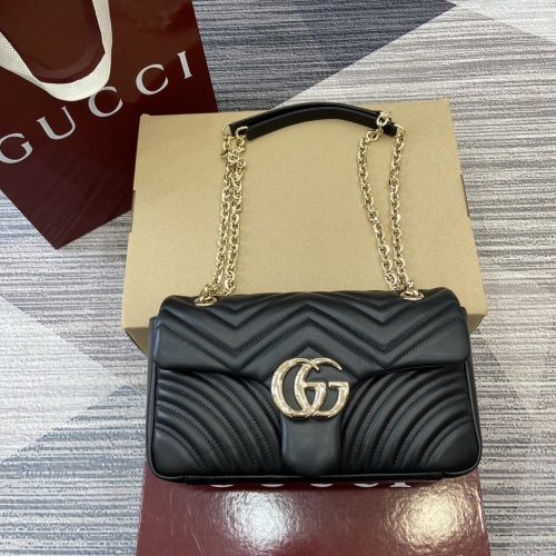 Gucci Marmont Leather Shoulder Bag - Double G Hardware, Black 1 Gucci Marmont Leather Shoulder Bag - Double G Hardware, Black