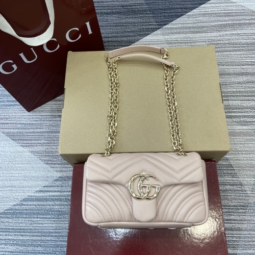 Gucci Marmont Small Shoulder Bag Pale Pink Leather with Gold-tone Hardware