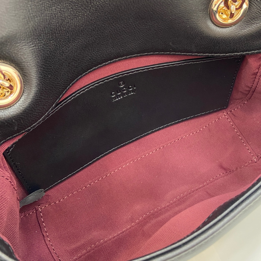 Gucci Marmont Small Shoulder Bag - Black Leather, Gold Hardware, Chain Strap 9 i1748589753 4351 0